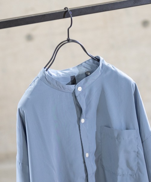 JOHN'S CLOSET(ジョンズクローゼット)の「【i】ポリ無地バンドカラー長袖シャツ(シャツ/ブラウス・メンズ・モカ/ホワイト/グリーン/ブルー系その他・X-LARGE/MEDIUM/LARGE)」の8枚目の写真