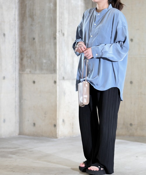 JOHN'S CLOSET(ジョンズクローゼット)の「【i】ポリ無地バンドカラー長袖シャツ(シャツ/ブラウス・メンズ・モカ/ホワイト/グリーン/ブルー系その他・X-LARGE/MEDIUM/LARGE)」の21枚目の写真