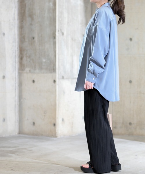 JOHN'S CLOSET(ジョンズクローゼット)の「【i】ポリ無地バンドカラー長袖シャツ(シャツ/ブラウス・メンズ・モカ/ホワイト/グリーン/ブルー系その他・X-LARGE/MEDIUM/LARGE)」の22枚目の写真