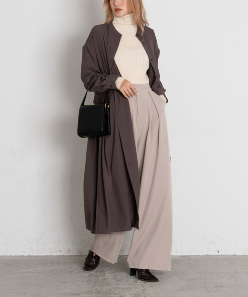 AIC.（エーアイシー）の「ウエストタックシャツワンピース（ワンピース・レディース・ブラック/ブラウン/カーキ/モカ・FREE）」の3枚目の写真