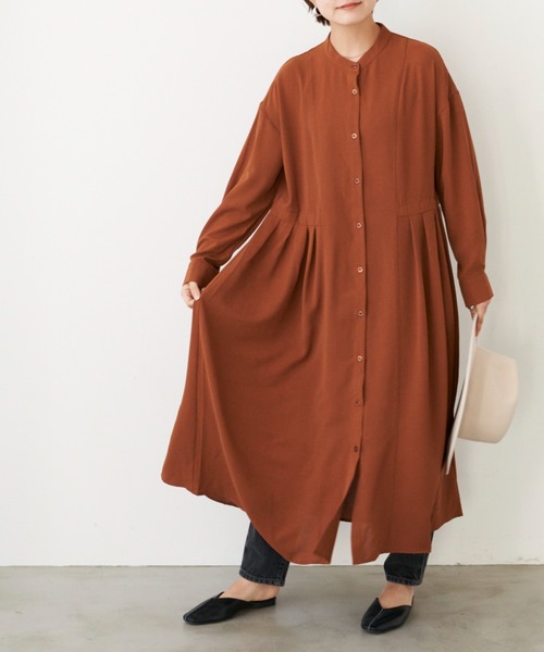 AIC.（エーアイシー）の「ウエストタックシャツワンピース（ワンピース・レディース・ブラック/ブラウン/カーキ/モカ・FREE）」の5枚目の写真