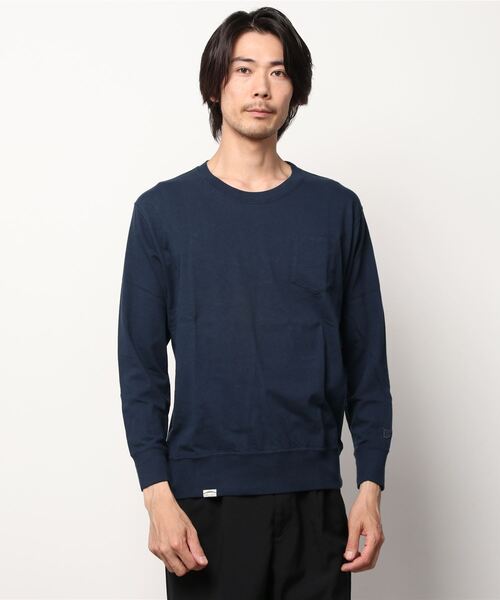 JAPAN BLUE JEANS(ジャパンブルージーンズ)の「コートジボワールコットン ロングTシャツ(Tシャツ/カットソー・メンズ・ホワイト/ネイビー/サーモンピンク・XS/L/M/S)」の1枚目の写真