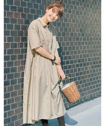 リブ　イン　コンフォート　気になる部分をまるっと目隠し　涼やかシャツワンピース