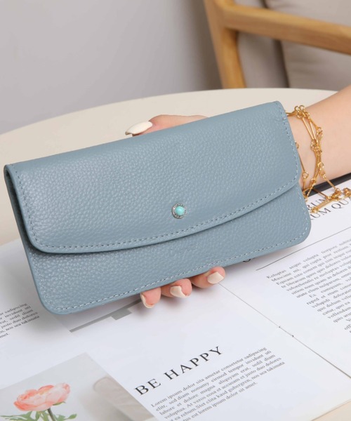 Ungrid（アングリッド）の「【Ungrid/アングリッド】牛革天然石ブローチ　フラップ長財布（財布・レディース・キャメル/ベージュ系その他/ワイン/カーキ/ピンク/グレー/ダークグリーン/ダークブルー/ブルー系その他/ミント/ターコイズブルー/ライトグリーン/アイボリー/ベージュ/ブラック/マスタード/オリーブ・FREE）」の13枚目の写真