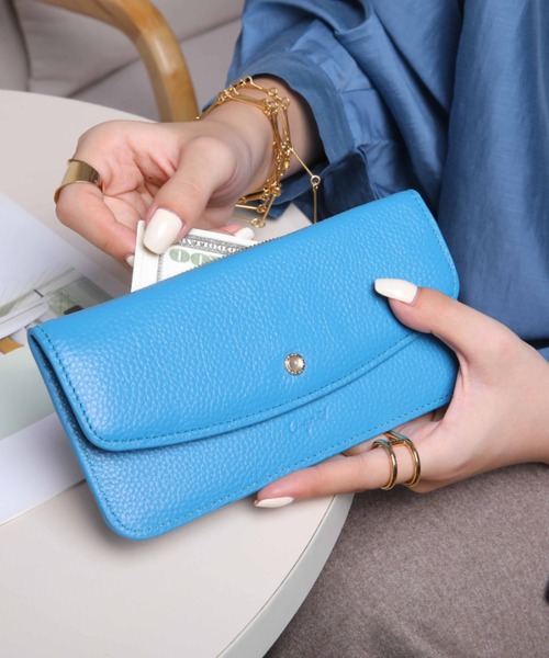 Ungrid（アングリッド）の「【Ungrid/アングリッド】牛革天然石ブローチ　フラップ長財布（財布・レディース・キャメル/ベージュ系その他/ワイン/カーキ/ピンク/グレー/ダークグリーン/ダークブルー/ブルー系その他/ミント/ターコイズブルー/ライトグリーン/アイボリー/ベージュ/ブラック/マスタード/オリーブ・FREE）」の11枚目の写真