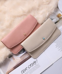 Ungrid | 【Ungrid/アングリッド】牛革天然石ブローチ　フラップ長財布(財布)