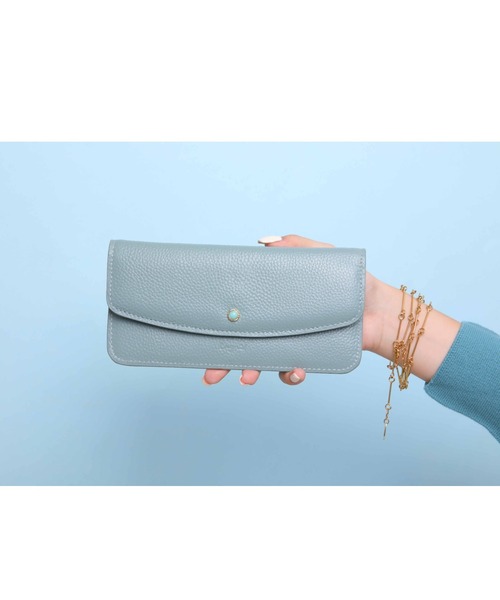 Ungrid（アングリッド）の「【Ungrid/アングリッド】牛革天然石ブローチ　フラップ長財布（財布・レディース・キャメル/ベージュ系その他/ワイン/カーキ/ピンク/グレー/ダークグリーン/ダークブルー/ブルー系その他/ミント/ターコイズブルー/ライトグリーン/アイボリー/ベージュ/ブラック/マスタード/オリーブ・FREE）」の10枚目の写真