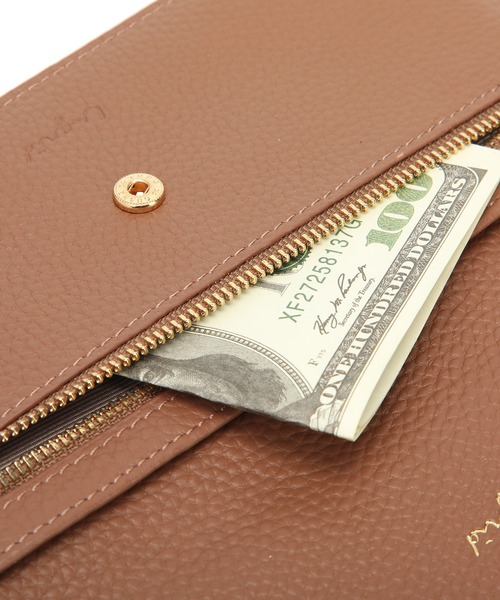 Ungrid（アングリッド）の「【Ungrid/アングリッド】牛革天然石ブローチ　フラップ長財布（財布・レディース・キャメル/ベージュ系その他/ワイン/カーキ/ピンク/グレー/ダークグリーン/ダークブルー/ブルー系その他/ミント/ターコイズブルー/ライトグリーン/アイボリー/ベージュ/ブラック/マスタード/オリーブ・FREE）」の20枚目の写真