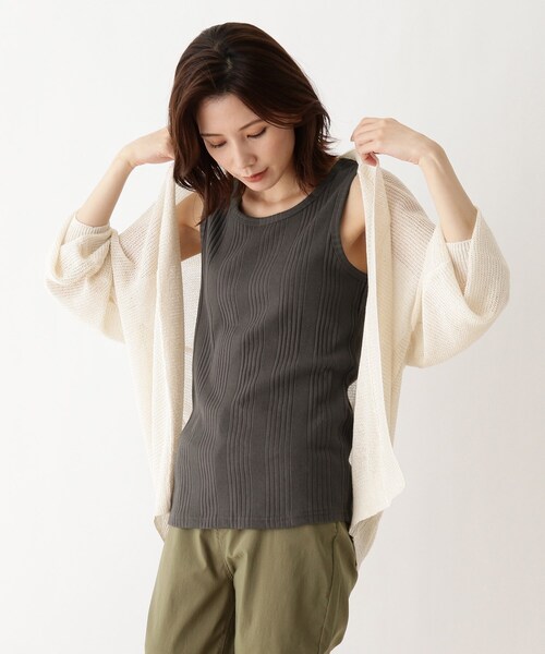 SHOO・LA・RUE（シューラルー）の「◆ランダムリブタンクトップ（タンクトップ・レディース・ブラック/アイボリー/グレー系その他/ナチュラル・01/02/03/04）」の3枚目の写真