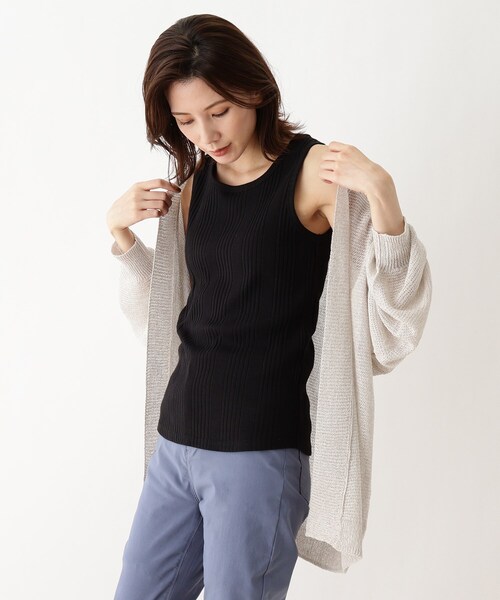 SHOO・LA・RUE（シューラルー）の「◆ランダムリブタンクトップ（タンクトップ・レディース・ブラック/アイボリー/グレー系その他/ナチュラル・01/02/03/04）」の2枚目の写真