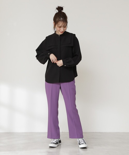 N.(N. Natural Beauty Basic)(エヌエヌナチュラルビューティーベーシック)の「◆ダブルスクエアカラーブラウス(シャツ/ブラウス・レディース・ベージュ/ブラウン系その他/ブルー系その他/ブラック・MEDIUM)」の16枚目の写真