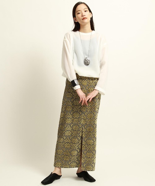 Ray BEAMS（レイビームス）の「Ray BEAMS / シアー ダンボール クルーネック プルオーバー（Tシャツ/カットソー・レディース・チャコールグレー/ホワイト・ONE SIZE）」の5枚目の写真