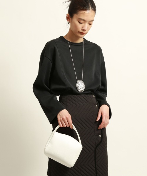 Ray BEAMS（レイビームス）の「Ray BEAMS / シアー ダンボール クルーネック プルオーバー（Tシャツ/カットソー・レディース・チャコールグレー/ホワイト・ONE SIZE）」の13枚目の写真