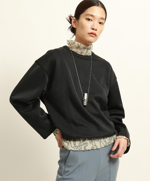 Ray BEAMS（レイビームス）の「Ray BEAMS / シアー ダンボール クルーネック プルオーバー（Tシャツ/カットソー・レディース・チャコールグレー/ホワイト・ONE SIZE）」の15枚目の写真