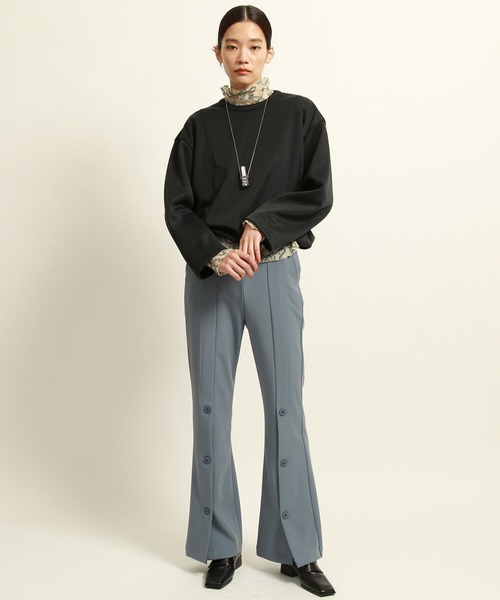 Ray BEAMS（レイビームス）の「Ray BEAMS / シアー ダンボール クルーネック プルオーバー（Tシャツ/カットソー・レディース・チャコールグレー/ホワイト・ONE SIZE）」の17枚目の写真