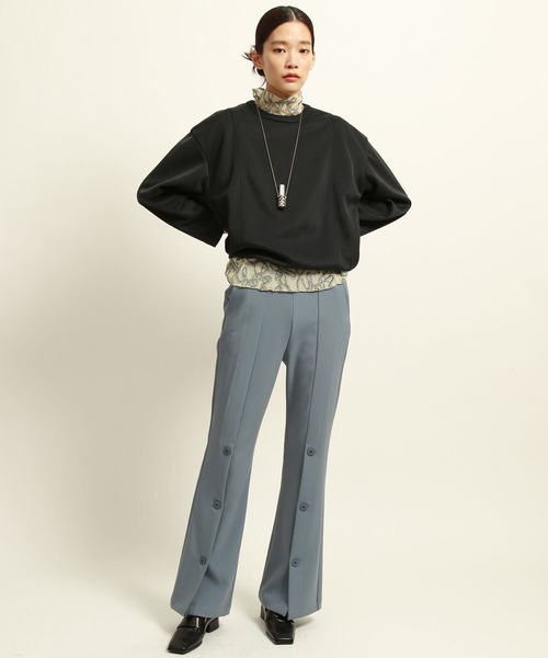 Ray BEAMS（レイビームス）の「Ray BEAMS / シアー ダンボール クルーネック プルオーバー（Tシャツ/カットソー・レディース・チャコールグレー/ホワイト・ONE SIZE）」の18枚目の写真