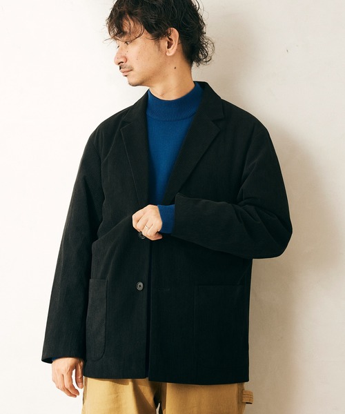 JOURNAL STANDARD relume（ジャーナルスタンダード　レリューム）の「TECH コーデュロイ WASHABLE ジャケット（テーラードジャケット・メンズ・ブラック/ブラウン/グレー・S/M/L）」の2枚目の写真