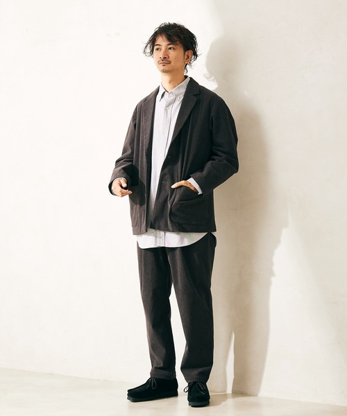 JOURNAL STANDARD relume（ジャーナルスタンダード　レリューム）の「TECH コーデュロイ WASHABLE ジャケット（テーラードジャケット・メンズ・ブラック/ブラウン/グレー・S/M/L）」の4枚目の写真