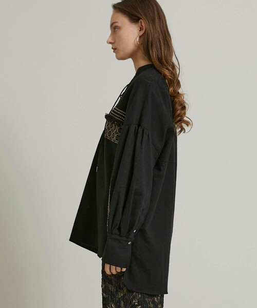 EBONY(エボニー)の「【EBONY(エボニー)】レースアップブラウス E21AW/T-01(シャツ/ブラウス・レディース・ブラック/ベージュ・2)」の21枚目の写真