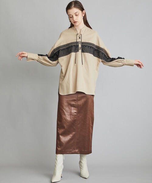 EBONY(エボニー)の「【EBONY(エボニー)】レースアップブラウス E21AW/T-01(シャツ/ブラウス・レディース・ブラック/ベージュ・2)」の22枚目の写真