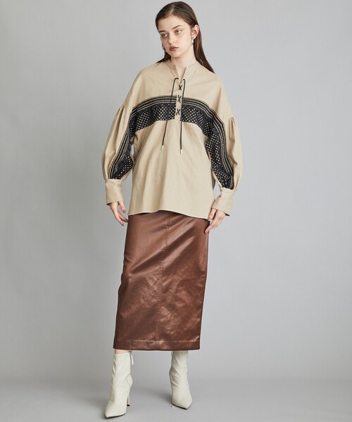 EBONY(エボニー)の「【EBONY(エボニー)】レースアップブラウス E21AW/T-01(シャツ/ブラウス・レディース・ブラック/ベージュ・2)」の19枚目の写真