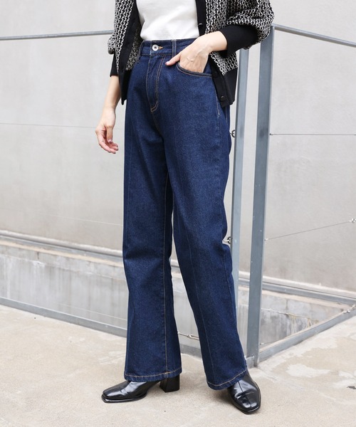 one after another NICE CLAUP（ワンアフターアナザーナイスクラップ）の「バックレースアップフレアデニム（デニムパンツ・レディース・ケミカルウォッシュ/インディゴブルー/その他1・MEDIUM/SMALL）」の11枚目の写真