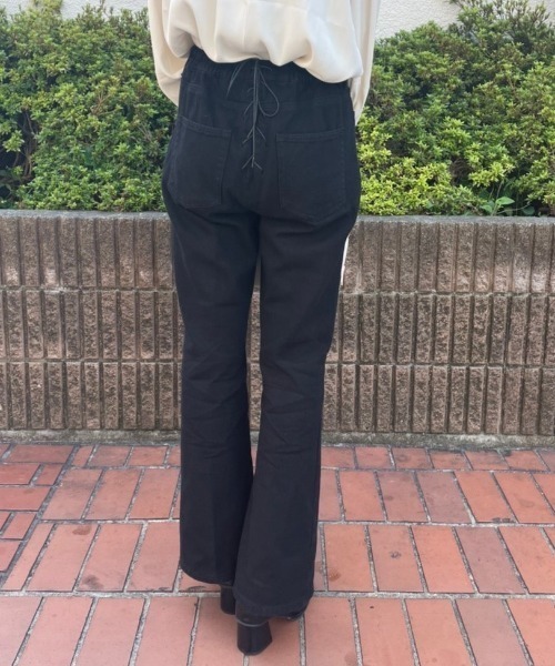 one after another NICE CLAUP（ワンアフターアナザーナイスクラップ）の「バックレースアップフレアデニム（デニムパンツ・レディース・ケミカルウォッシュ/インディゴブルー/その他1・MEDIUM/SMALL）」の9枚目の写真