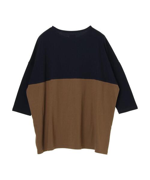 CRAFT STANDARD BOUTIQUE(クラフトスタンダードブティック)の「バイカラーワイドチュニック *(Tシャツ/カットソー・レディース・ベージュ/ネイビー/カーキ/ブラック・FREE)」の20枚目の写真