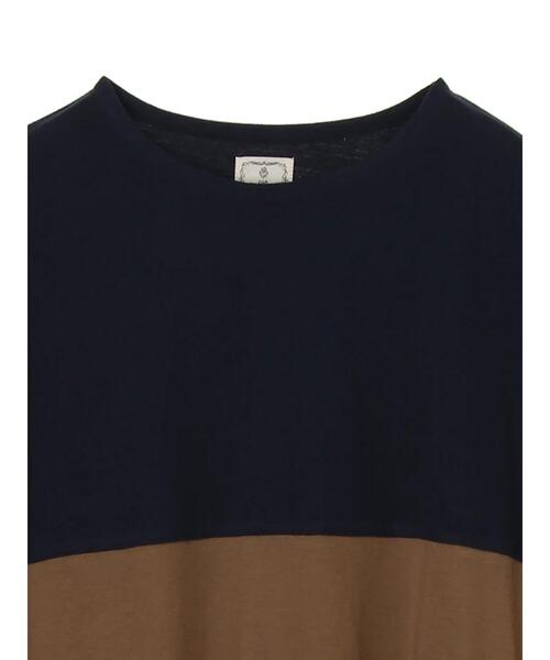 CRAFT STANDARD BOUTIQUE(クラフトスタンダードブティック)の「バイカラーワイドチュニック *(Tシャツ/カットソー・レディース・ベージュ/ネイビー/カーキ/ブラック・FREE)」の19枚目の写真