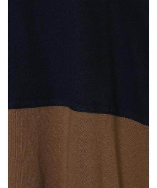 CRAFT STANDARD BOUTIQUE(クラフトスタンダードブティック)の「バイカラーワイドチュニック *(Tシャツ/カットソー・レディース・ベージュ/ネイビー/カーキ/ブラック・FREE)」の15枚目の写真