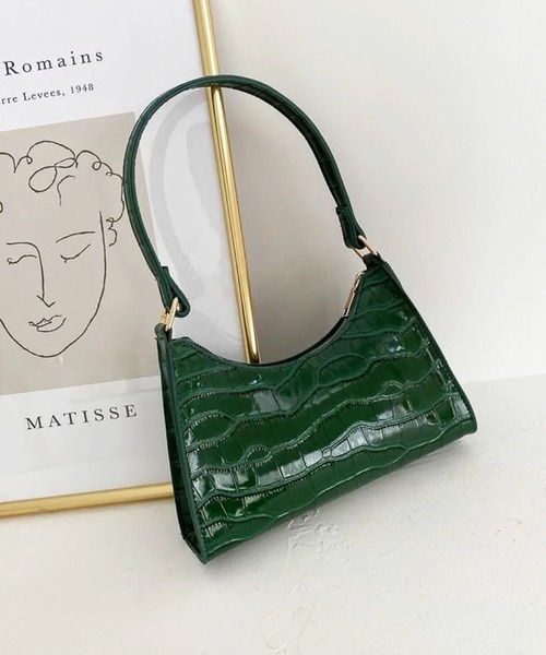 RiNc （リンク）の「【 NOLITA / ノリータ 】 ミニショルダートート ソフト PUクロコ風レザー ミニハンドバッグ（ハンドバッグ・レディース・ホワイト/ブラック/ピンク/イエロー/グリーン・FREE）」の4枚目の写真