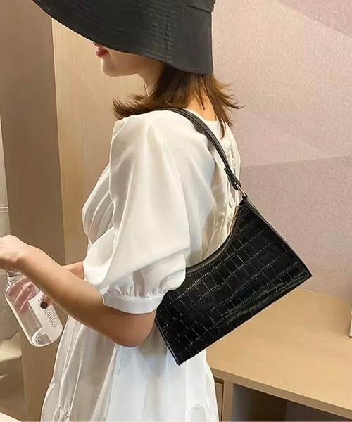 RiNc （リンク）の「【 NOLITA / ノリータ 】 ミニショルダートート ソフト PUクロコ風レザー ミニハンドバッグ（ハンドバッグ・レディース・ホワイト/ブラック/ピンク/イエロー/グリーン・FREE）」の15枚目の写真