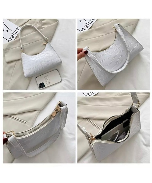 RiNc （リンク）の「【 NOLITA / ノリータ 】 ミニショルダートート ソフト PUクロコ風レザー ミニハンドバッグ（ハンドバッグ・レディース・ホワイト/ブラック/ピンク/イエロー/グリーン・FREE）」の10枚目の写真