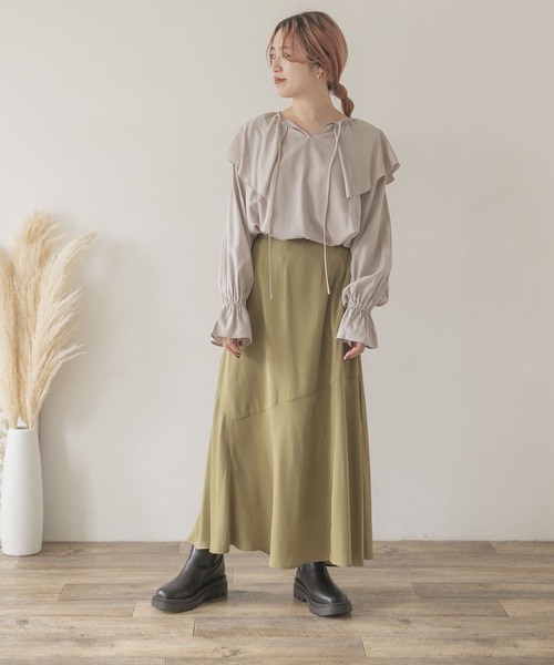 ITEMS URBANRESEARCH（アイテムズ アーバンリサーチ）の「ハギマーメイドスカート（スカート・レディース・ブラウン/ライトカーキ・FREE）」の5枚目の写真