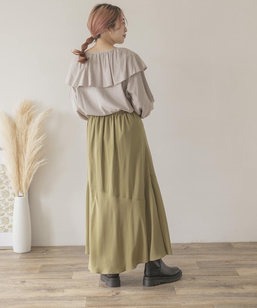 ITEMS URBANRESEARCH（アイテムズ アーバンリサーチ）の「ハギマーメイドスカート（スカート・レディース・ブラウン/ライトカーキ・FREE）」の7枚目の写真