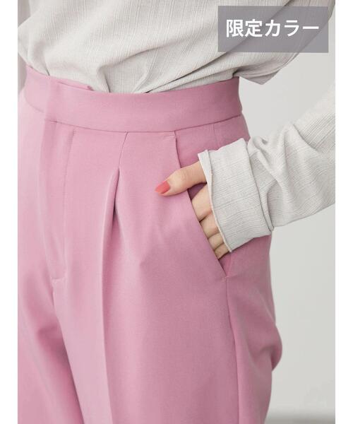 AMERICAN HOLIC（アメリカンホリック）の「サイドスリットセンタープレス細見えパンツ（その他パンツ・レディース・ブラック/ピンク/モカ/オリーブ・XS/S/M/L）」の22枚目の写真