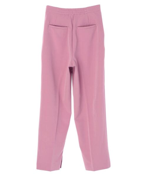 アメリ　AMERI ベルト付きピンク　センタープレス　パンツ AMERI アメリ ストレート パンツ センタープレス 美脚 ピンク