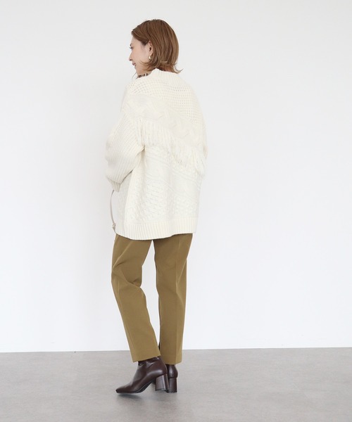 AMERICAN HOLIC（アメリカンホリック）の「サイドスリットセンタープレス細見えパンツ（その他パンツ・レディース・ブラック/ピンク/モカ/オリーブ・XS/S/M/L）」の13枚目の写真