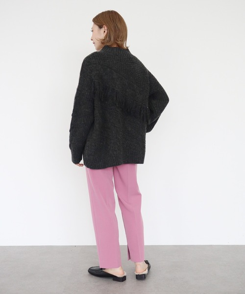 AMERICAN HOLIC（アメリカンホリック）の「サイドスリットセンタープレス細見えパンツ（その他パンツ・レディース・ブラック/ピンク/モカ/オリーブ・XS/S/M/L）」の7枚目の写真