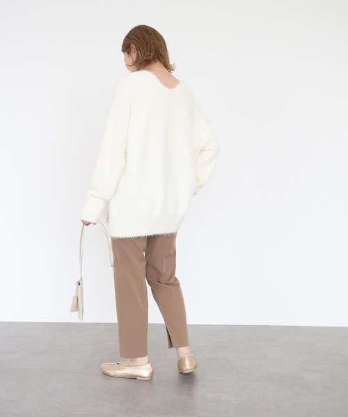 AMERICAN HOLIC（アメリカンホリック）の「サイドスリットセンタープレス細見えパンツ（その他パンツ・レディース・ブラック/ピンク/モカ/オリーブ・XS/S/M/L）」の10枚目の写真