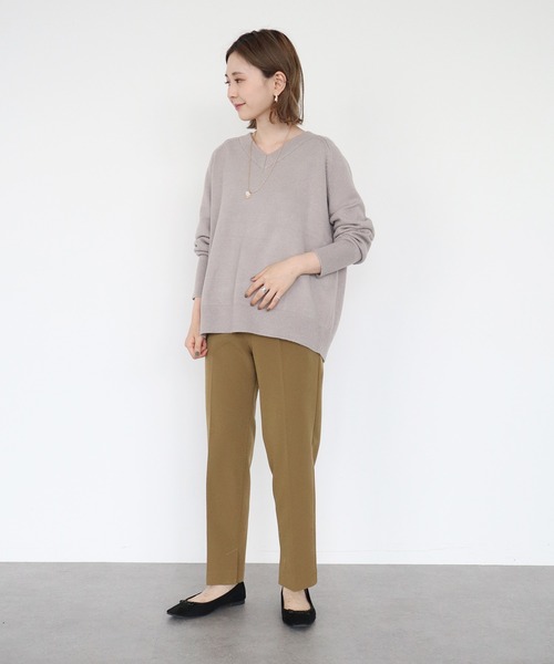 AMERICAN HOLIC（アメリカンホリック）の「サイドスリットセンタープレス細見えパンツ（その他パンツ・レディース・ブラック/ピンク/モカ/オリーブ・XS/S/M/L）」の16枚目の写真