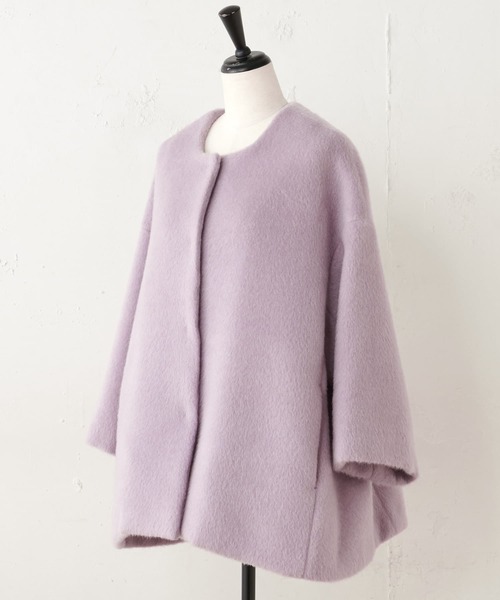BEARDSLEY(ビアズリー)の「モヘアシャギーコート(その他アウター・レディース・パープル/ベージュ・FREE)」の13枚目の写真