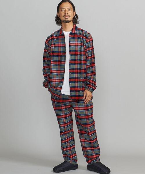 BEAUTY&YOUTH UNITED ARROWS(ビューティーアンドユースユナイテッドアローズ)の「BY ネルチェック パジャマ セット(ルームウェア/パジャマ・メンズ・レッド/ダークグリーン・S/M/L)」の7枚目の写真