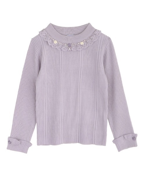 axes femme(アクシーズファム)の「バラボトルネックリブPO(ニット/セーター・キッズ・キナリ/ラベンダー・LARGE/X-LARGE/SMALL/MEDIUM/XX-LARGE)」の2枚目の写真