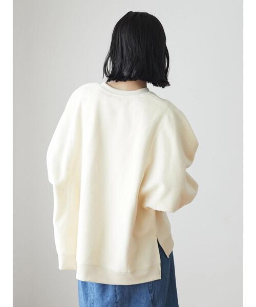 DISCUS(ディスカス)の「フリースパネルブロックドルマンスウェット*(Tシャツ/カットソー・レディース・アイボリー/チャコールグレー/ブラウン・M)」の5枚目の写真