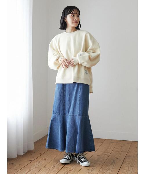 DISCUS(ディスカス)の「フリースパネルブロックドルマンスウェット*(Tシャツ/カットソー・レディース・アイボリー/チャコールグレー/ブラウン・M)」の9枚目の写真