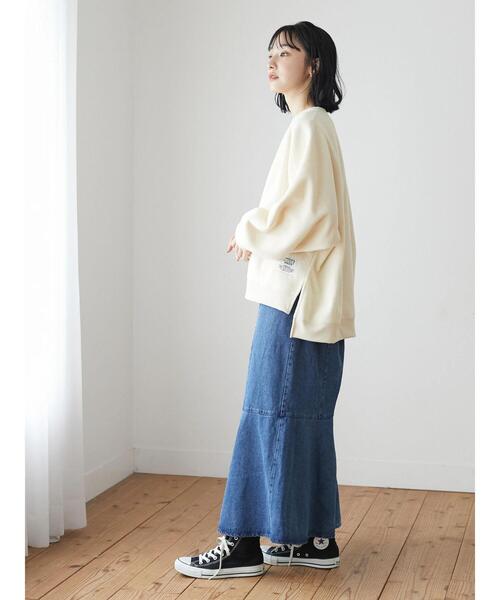 DISCUS(ディスカス)の「フリースパネルブロックドルマンスウェット*(Tシャツ/カットソー・レディース・アイボリー/チャコールグレー/ブラウン・M)」の10枚目の写真
