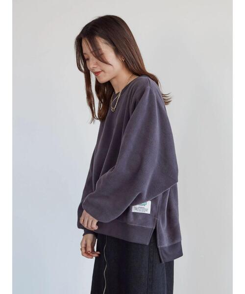 DISCUS(ディスカス)の「フリースパネルブロックドルマンスウェット*(Tシャツ/カットソー・レディース・アイボリー/チャコールグレー/ブラウン・M)」の18枚目の写真