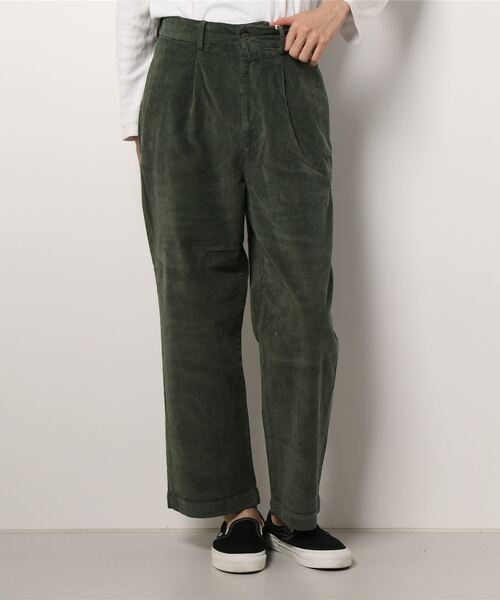 RICCARDO METHA（リカルドメッサ）の「1TUCK WIDE PANTS 8walle CORDUROY SOLID J8132（スラックス・メンズ・カーキ/オリーブ/ブラック/ベージュ・46/48/44）」の3枚目の写真