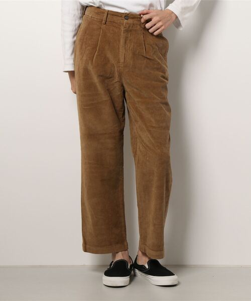 RICCARDO METHA（リカルドメッサ）の「1TUCK WIDE PANTS 8walle CORDUROY SOLID J8132（スラックス・メンズ・カーキ/オリーブ/ブラック/ベージュ・46/48/44）」の4枚目の写真